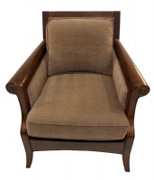 Classic Wooden Framed Chair & Ottoman