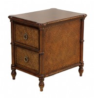 Cane Sided Wooden Side Table