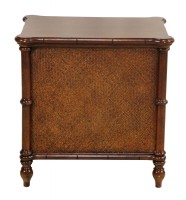 Cane Sided Wooden Side Table