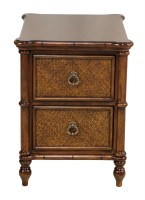 Cane Sided Wooden Side Table