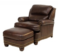 Austin Tilt Back Leather Chair & Ottoman