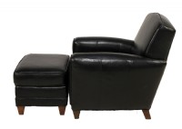 Black Leather Chair & Ottoman