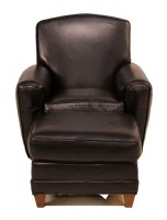 Black Leather Chair & Ottoman