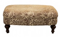Zebra striped ottoman