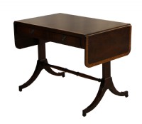 Drop Leaf Inlaid Mahogany Console Table