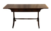Drop Leaf Inlaid Mahogany Console Table