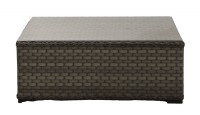 Grey basket weave coffee table with glass top