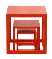 Orange Lacquer Nesting Tables