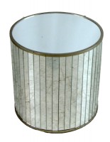 Strip Mirrored Round Occassional Table