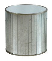 Strip Mirrored Round Occassional Table