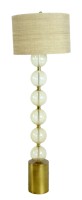 Six Glass Ball Floor Lamp w Brass Base