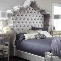 Queen Tan Ultrasuede Bedframe