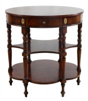 Three Tier Inlaid Mahogany Table