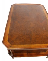 Inlaid Burled Mahogany Cocktail Table