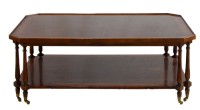 Inlaid Burled Mahogany Cocktail Table
