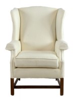Uphoplstered Wingback Arnchair