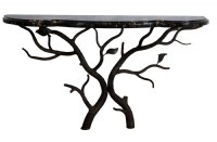 MarbleTop MetalTree Base ConsoleTable