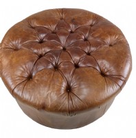 Tufted Leather Ottoman