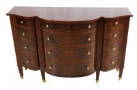 Scalloped Front Inlaid Flame Mahogany Sideboard