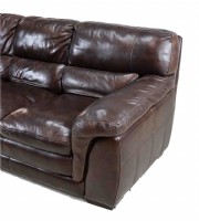 Brown Faux Leather Sofa