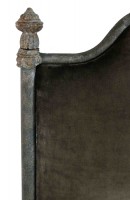 Custom Grey Velvet Queen Bed