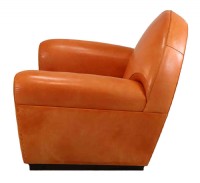 Poltrana Frau Orange Leather Arm Chair