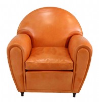 Poltrana Frau Orange Leather Arm Chair