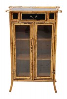 English Chinoiserie Style Bamboo Display Cabinet