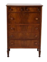 Six Drawer Flame Mahogany Chest