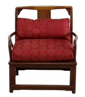 Pair of Asian Curved Arm Wooden Chairs