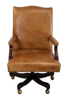 Cognac Colored Leather Desk Chair