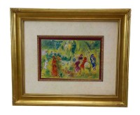 Gold Framed Chagall Print- "Wedding Feast"