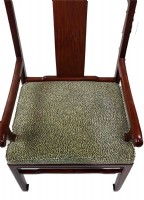 Set of 14 Asian stlye chairs with leapord seat