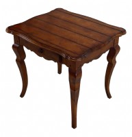 Plank Top Cognac Colored End Table