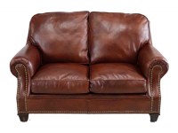 Classic leather burgandy loveseat