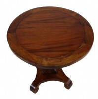 Round Wooden Plank Top Pedestal Table