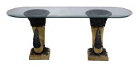 Glass Top Urn Based Cocktail Table