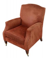 Striped Chenille Upholstered Armchair