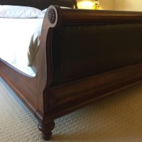 Queen Size Leather Sleigh Bed