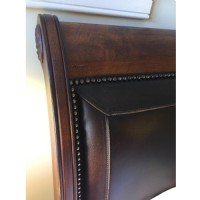 Queen Size Leather Sleigh Bed