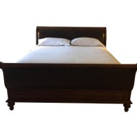 Queen Size Leather Sleigh Bed