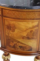Italian Marquetry Demilune Cabinet