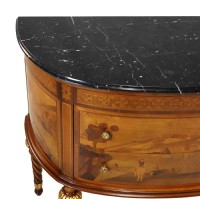 Italian Marquetry Demilune Cabinet