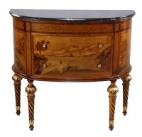 Italian Marquetry Demilune Cabinet