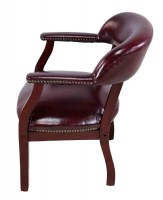 Curved Arm Faux Leather Desk Chair