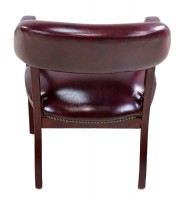 Curved Arm Faux Leather Desk Chair