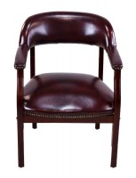 Curved Arm Faux Leather Desk Chair