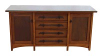 Mission Style Dining Table,Chairs & Server
