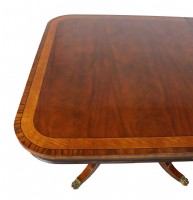 Inlaid Banded Double Pedestal Dining Set