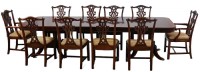 Inlaid Banded Double Pedestal Dining Set